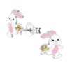 925 Sterling Silver Easter Bunny Stud Earrings 26500