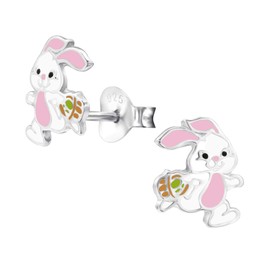 925 Sterling Silver Easter Bunny Stud Earrings 26500