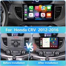Car Radio for Honda CRV 2012 2013 2014 2015 2016 with Wireless Carplay Android Auto Upgrade Car Stereo 9 Inch Touch Screen Mirror Link Bluetooth FM/RDS GPS WiFi SWC AHD Backup Camera