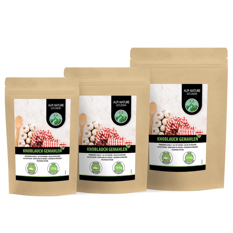 Garlic powder (500g, 1.1lb), ground garlic, 100% natural from gently