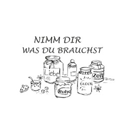 NEWSTAMPS Stamp "Nimm Dir was Du brauchst" motif stamp large made of wood and rubber for card making, wooden stamps, sayings, sayings stamp, text stamp, lettering, scrapbook, textile stamp, decoration