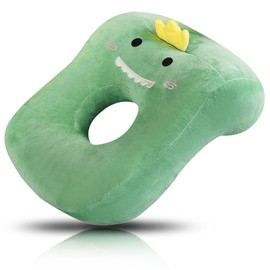 Jinfanshurich Plush Desk Cushion, Soft Nap Doughnut Cushion, Breathable Desk Sleeping Pillow, Breathable Massage Headrest, Neck Pillow for Home, Office, Aeroplane (Green)