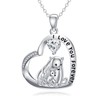 LONAGO Bear Heart Necklace Mom Bears Pendant Necklace Polar Bear