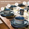 GBHOME Stoneware Dinnerware Sets for 6,Round Reactive Glaze Ceramic Plates