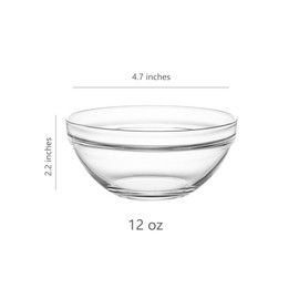 Sweejar 4.5 inch Small Glass Bowls Set, 12 oz Prep Bowls for Cooking, Small Bowls for Kitchen, Dessert Bowls for Ice Cream, 9 pack