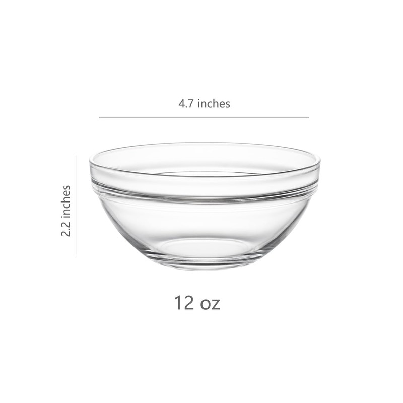 Sweejar 4.5 inch Small Glass Bowls Set, 12 oz Prep