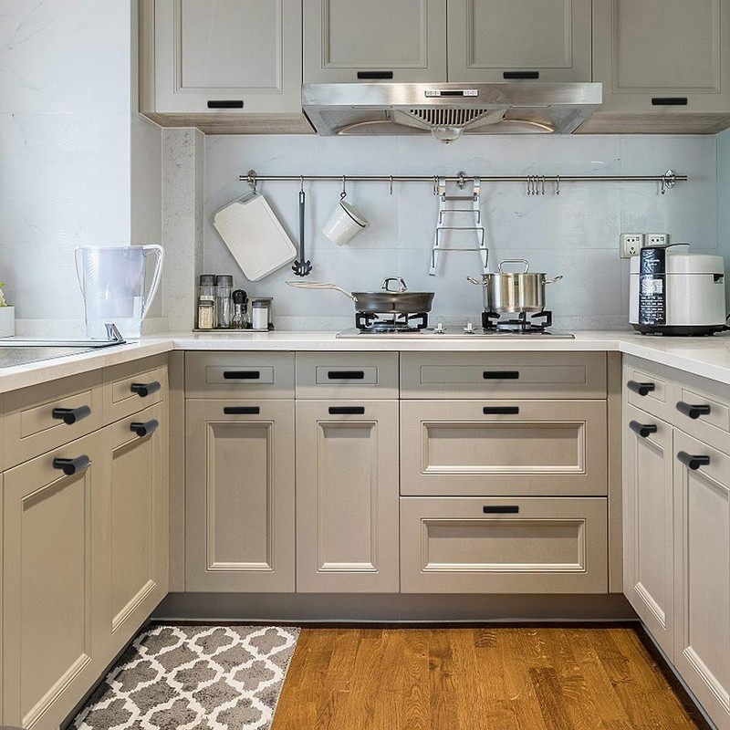 Probrico 10 Pack Single Hole 2inch Length Black Kitchen Cabinet