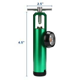 Measureman 0-15LPM Medical Oxygen Cylinder Regulator, 0-3000 PSI Pressure Gauge, Green Aluminum
