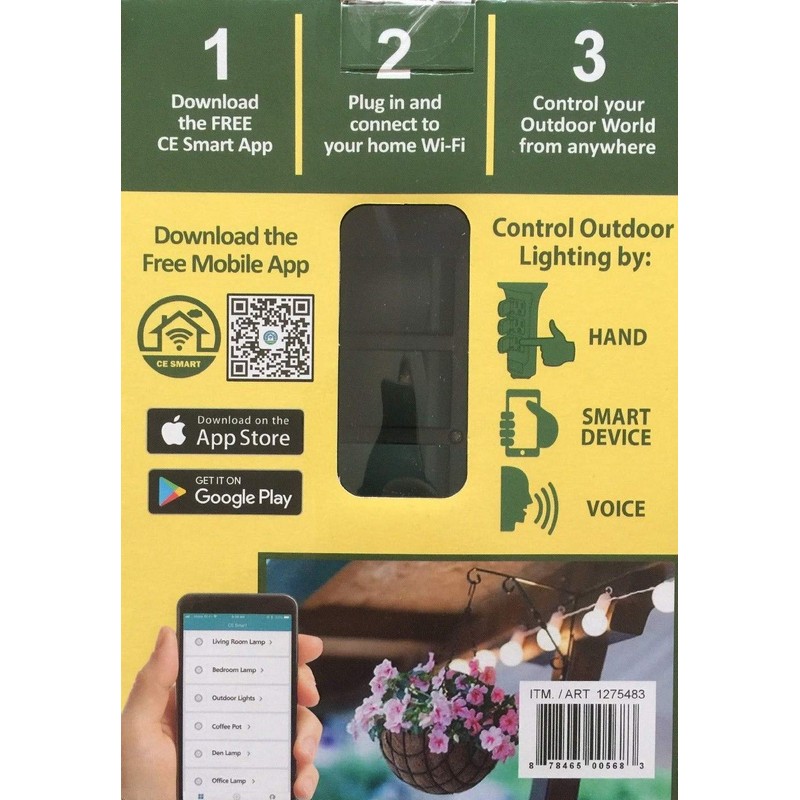 Wi-Fi Smart Home Outdoor Power Stake (6 outlets) Compatible with