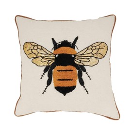 SARO LIFESTYLE Buzzing Bumblebee Embroidered Throw Pillow Cover
