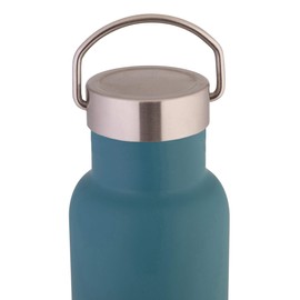 axentia 131656 Davos Isolierflasche für Warm- und Kaltgetränke, Edelstahl, Petrol