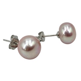ONDEGO® 925er 9mm Silber Süßwasserperle Ohrringe Perle Rosa Rosé Perlenohrringe Ohrstecker Brautschmuck permutt Schmuck für Sie Geschenk