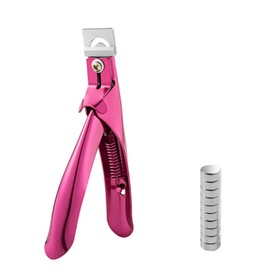 Corigly Acrylic Nail Clippers with 15Pcs Magnets - Adjustable Stainless Steel Nail Cutter Trimmer for Acrylic Nails Fake Nail Tips, Nail Trimmer for Salon Home Nail Art, Pink