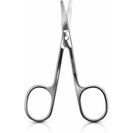 Tijeras para Vello Nasal de Acero Inoxidable – Tijeras de Precisión para Nariz, Orejas y Cejas – Herramienta de Grooming Compacta y Segura
