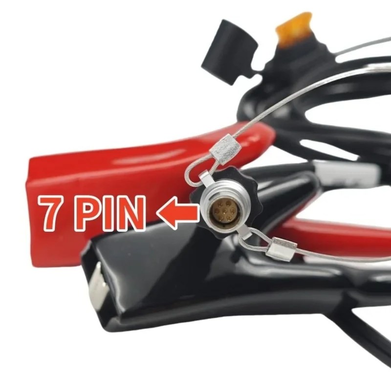 7 Pin to Alligator Clips GPS Power Cable for Trimble