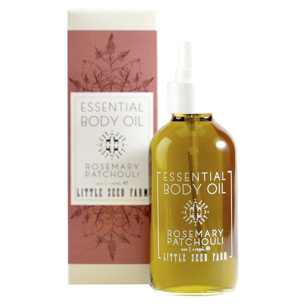 Little Seed Farm Essential Body Oil, Rosemary Patchouli, 4.0 Ounce