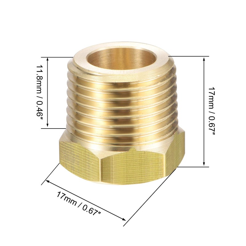 sourcing map Brass Pipe Fitting Reducer Adapter 3/8" NPT Male