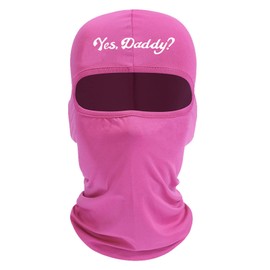 Summer Full Face Mask for Men Women Yes Daddy Printed Balaclava Mask Shiesty Head Cooling Neck Gaiter Outdoor Sports (US, Alpha, One Size, Pink)