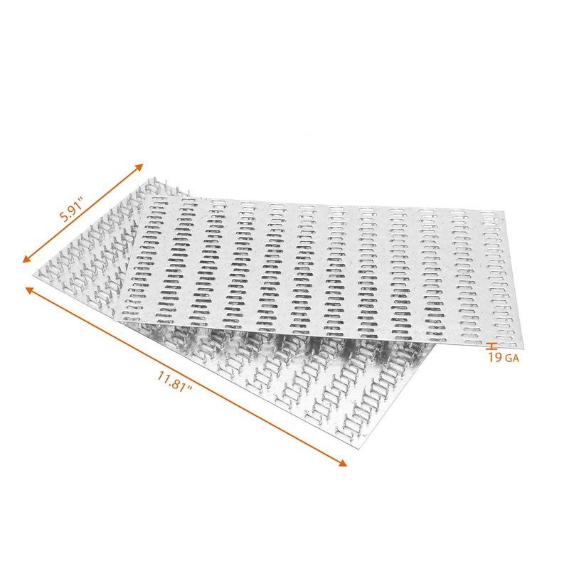 10-Pack 5x10 Inch Pronged Truss Plates, Galvanized Steel Flat Mending