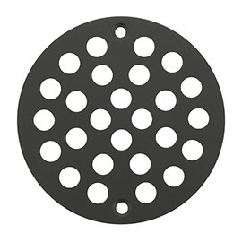Round 4 Inch Screw-in Floor Drain Cover Replacement Shower Drainer Grate with Screws (Matte Black)