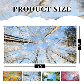 ROCEEI Pack of 4 Fluorescent Light Covers for Ceiling Lights, 4 x 2 ft, Magnetic Light Covers Classroom Light Filters Drop Fluorescent Light Shade Panel for Office Home School (Season)