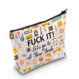 New York Cosmetic Makeup Bag NYC Travel Gift New York Travel Pouch Girls Trip to New York Gift for Her (New York CA)