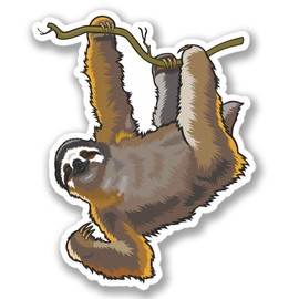 2 x 10cm/100mm Lazy Sloth Luggage WINDOW CLING STICKER Car Van Campervan Glass #4134