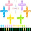 Seenelling 49 Pcs Glow in The Dark Silicone Cross Necklace
