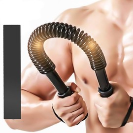 Marfs Premium Power Twister Bar Heavy Duty 40-110lb Resistance Arm Exercise Equipment Chest Shoulder Biceps and Arm Muscle Strengthener Home Gym Upper Body Workout Bar (Included 45-50lb Resistance Stretch Band)