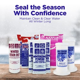 Rx Clear Pool Closing Kit for Above Ground and Inground Swimming Pools | Pool Winterizing Kit | Pool Winter Closing Chemicals | pH Powder, Pool Shock, & Winterizing Powder | Up to 45,000 Gallons
