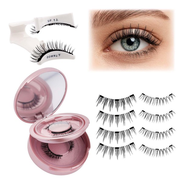 FADLASH Magnetic Eyelashes, 2 Pairs Magnetic Fake Lashes without Eyeliner,
