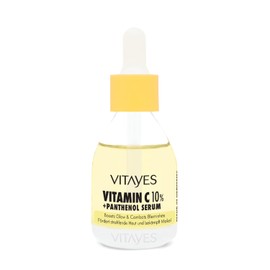 Vitayes Vitamin C 10% + Panthenol Serum, Highly Effective Skin Rejuvenation, Anti-Wrinkle, Whitening, Moisturising, Skin Care, Beauty Booster, Face Serum for Radiant Skin