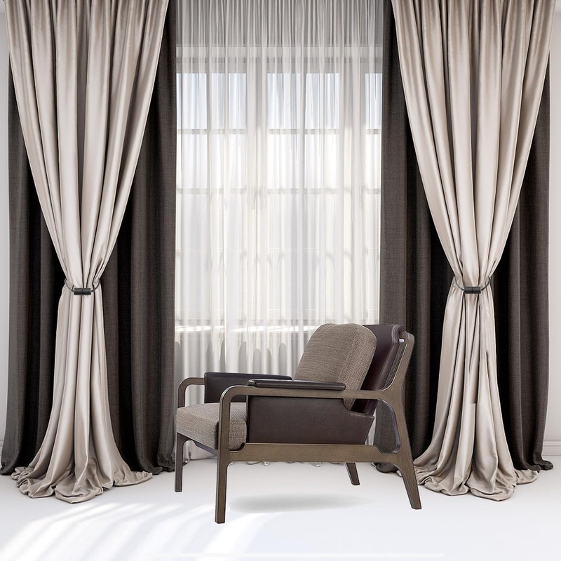 Milaloko 2 Pack Polyester Magnetic Curtain Tiebacks with Thicker Twist