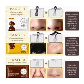 PM 3 Mascarillas 3 Pasos Parche Puntos Negros + Saca Comedone