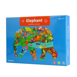 NOOLY 200 Pieces Animal Shaped Jigsaw Puzzles, Early Education Jigsaw Puzzle Educational Toys YXPT-01 (Elephant) 10-901