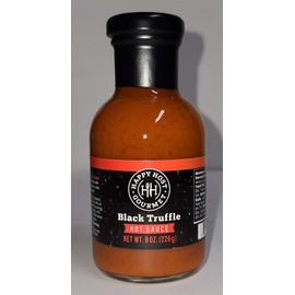 Happy Host Gourmet Black Truffle Hot Sauce - LARGE 8 OZ BOTTLE of The Best Hot Sauce Made with the Ripest Chili Peppers & Earthy Black Truffle Oil