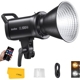 Godox SL100Bi Bi-Color LED Video Light, 2800-6500K TLCI 97+ CRI 96+, Bowens Mount Photography Light with 11 Lighting Effect, APP Bluetooth Control, Intuitive User Interface
