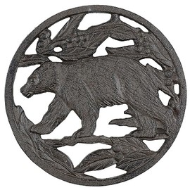 BLACK FOREST DECOR Black Bear Cast Iron Trivet