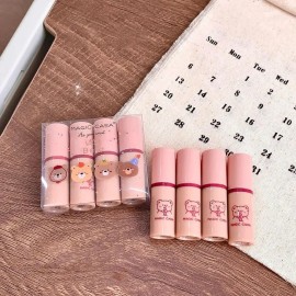 Set De Esmaltes De Labios Mini Bear, 4 Unidades, Pintalabios