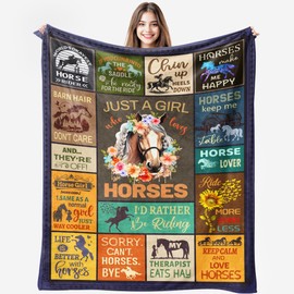 Horse Blanket,Horse Gifts for Women Girls, Horse Gifts, Ultra Soft Flannel Horse Throw Blanket, Horse Decor, Gifts for Horse Lovers 40"X50"