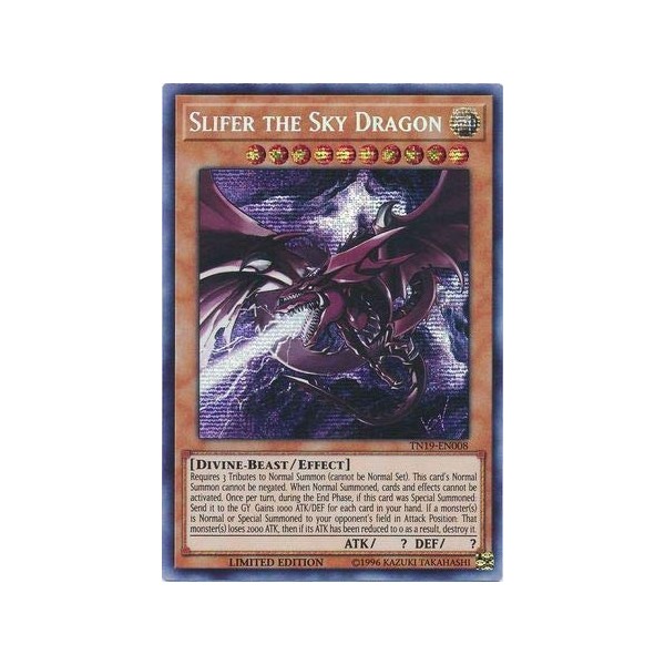 Slifer the Sky Dragon (alternate art) - TN19-EN008 - Prismatic Secret Rare - Limited Edition