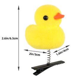 FXMHEHBB 12 Pack Yellow Duck Hair Clips for Girls Women, 2.4" Cute Hair Barrettes Soft Lightweight Kids Hair Accessories for Girls Women