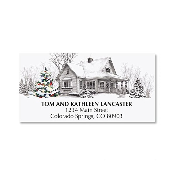 Winter Home Personalized Christmas Address Labels - Set of 48,