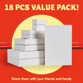 JOYIN 18 pcs Assorted Sizes Shirt White Box with 16 pcs Gift Tag Stickers for Christmas, Holidays, Father’s Day, Birthday