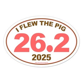 Charmed Running Brand I Flew The Pig Flying Pig Marathon 26.2 Car Magnet with Custom Year Option