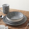 Stone Lain Sophie Rustic Stoneware Dinnerware Service for 4, Black