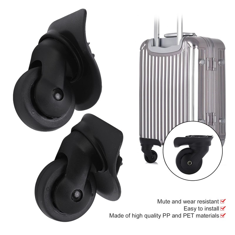 Luqeeg Suitcase Caster Replacement, 1 Pair Swivel Luggage Wheels with