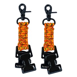 KUNN Double End Tactical Glove Clips Work Glove Holders Hardhat Holder for Heavy Duty Belt,Outdoor Backpack,Gifts for Firefighter & Police,Orange, 2Pcs