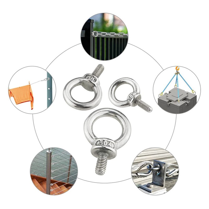 Eye Bolt Stainless Steel Metric M4 M5 M6, Pack of