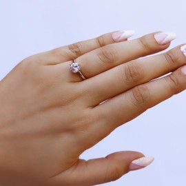 925 Sterling Silver Brilliant Round Cut Crystals Solitaire Promise Forever Eternity Engagement Wedding Rings for women (O)